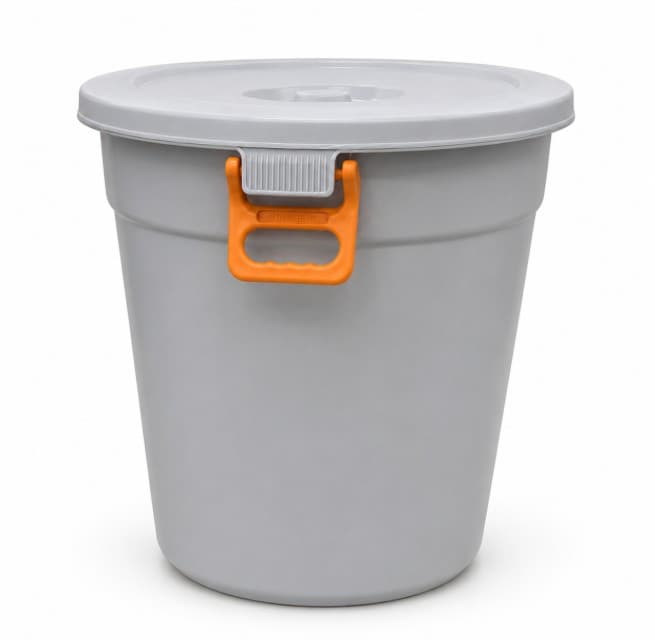 TANQUE DE PLASTICO CON TAPA MAGOS NARANJA 140L