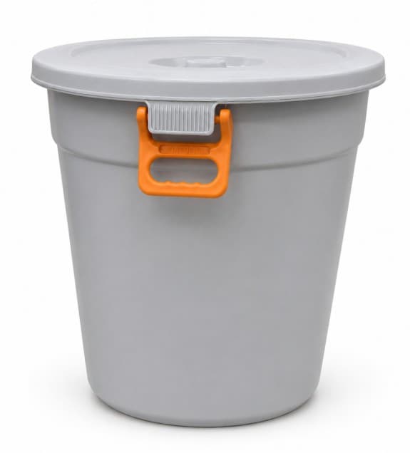 TANQUE DE PLASTICO CON TAPA MAGOS NARANJA 75L