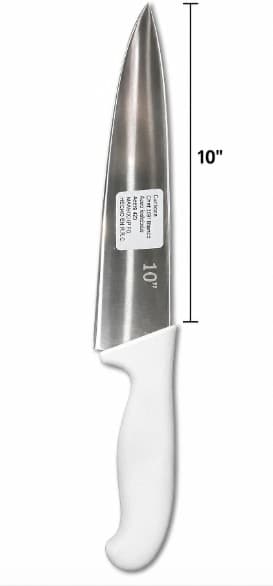 CUCHILLO DE CHEF CON MANGO BLANCO 10"