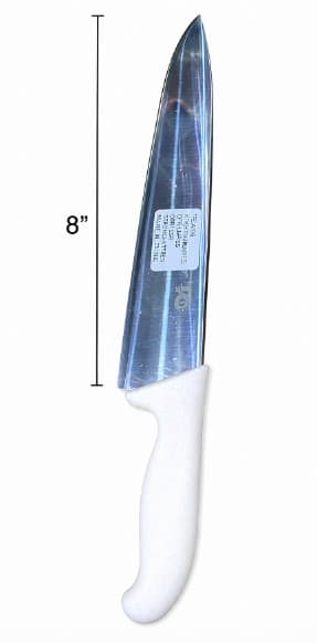 CUCHILLO DE CHEF CON MANGO BLANCO 8"
