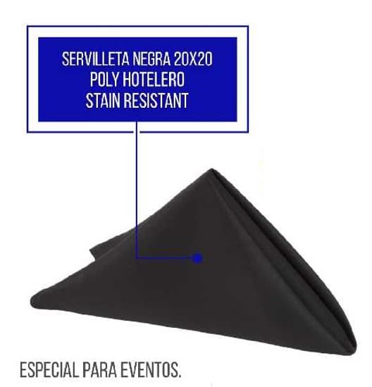 SERVILLETA NEGRA POLIESTER 20X20