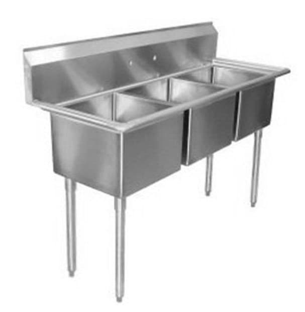 Fregador 3 tinas 145x60x80cm