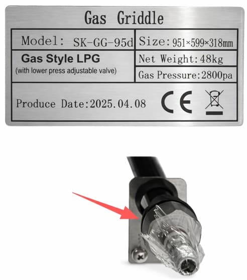 Termocupla de la plancha a gas GG-950