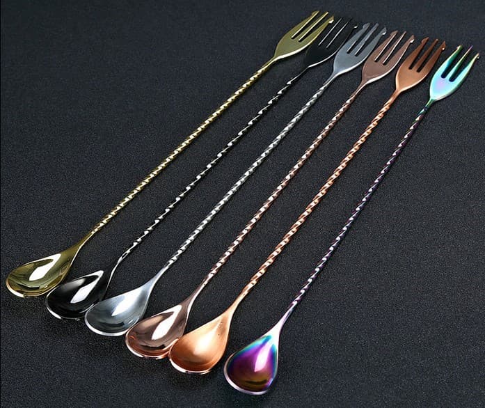 CUCHARA DE BAR CON TENEDOR 40CM