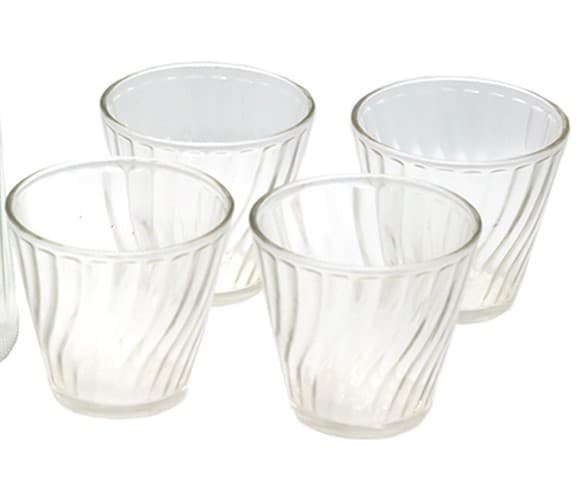 VASO DE VIDRIO 240 ml / 8 oz SET 4 PZAS