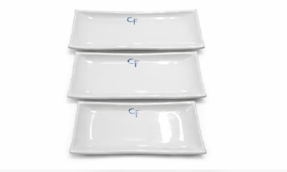 PLATO DE MELAMINA RECTANGULAR BLANCO 9