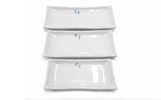 PLATO DE MELAMINA RECTANGULAR BLANCO 11