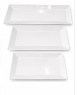 BANDEJA DE MELAMINA BLANCO RECTANGULAR 25CM