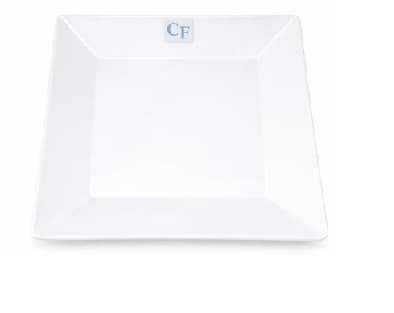 PLATO DE MELAMINA CUADRADO BLANCO 5.5