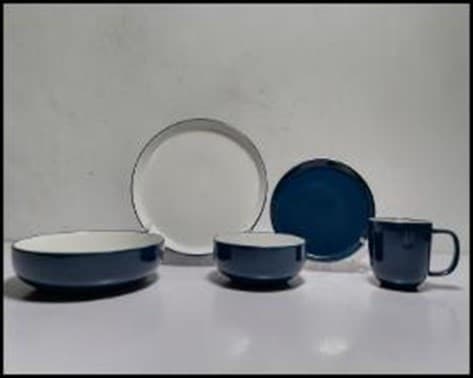 BOWL DE CERÁMICA REDONDO AZUL/BLANCO 6"