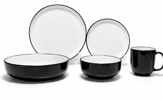 BOWL DE CERÁMICA BLANCO/NEGRO 6"