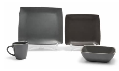 PLATO DE CERÁMICA CUADRADO NEGRO 11"