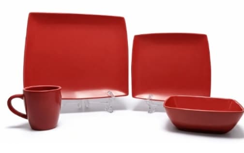 PLATO DE CERÁMICA CUADRADO ROJO 8.5"