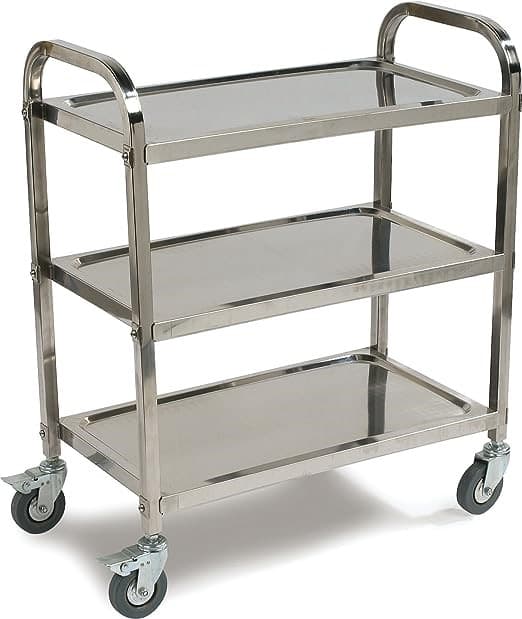 CARRITO 3 NIVELES DE ACERO INOXIDABLE 75×40×83.5CM