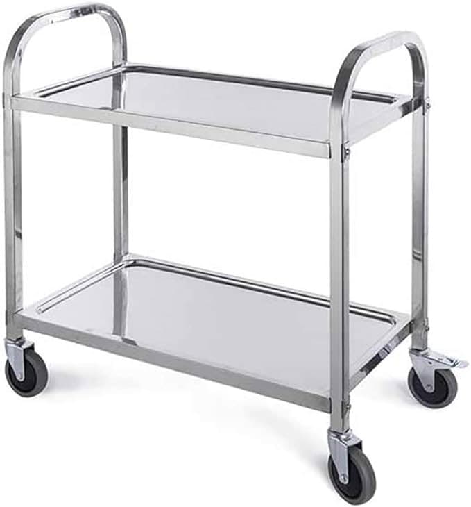 CARRITO 2 NIVELES DE ACERO INOXIDABLE 75×40×83.5CM