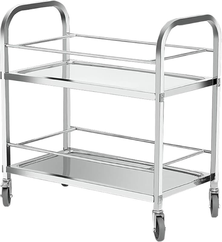 CARRITO 2 NIVELES DE ACERO INOXIDABLE 95×50×95CM