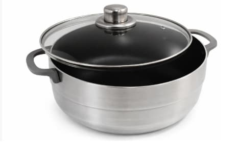 CALDERO DE ALUMINIO CON TAPA DE VIDRIO 19CM