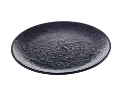 PLATO DE MELAMINA NEGRO REDONDE 11"