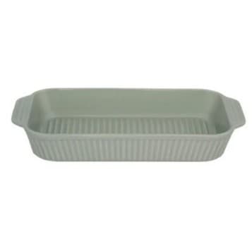 BANDEJA DE CERÁMICA RECTANGULAR GRIS10"