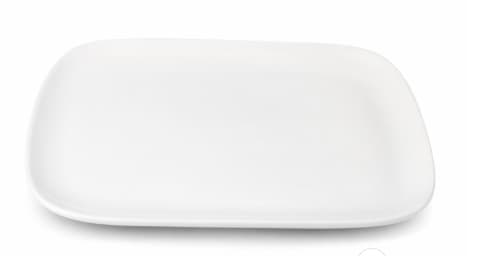BANDEJA DE CERÁMICA RECTANGULAR BLANCA 11"