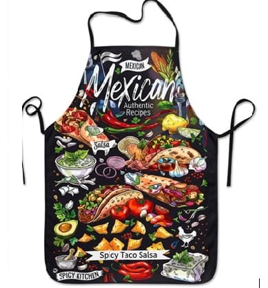 DELANTAL COMPLETO ESTAMPADO MEXICAN 60X80 CM