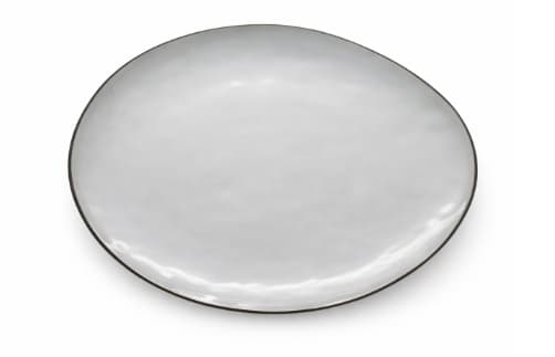 PLATO DE CERÁMICA GRIS 12.75"