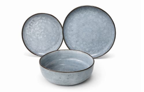 PLATO DE CERÁMICA REDONDO GRIS 8"