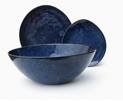 PLATO DE CERÁMICA TRIANGULAR AZUL REY 11"