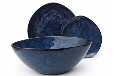 BOWL DE CERÁMICA TRIANGULAR AZUL REY 10"