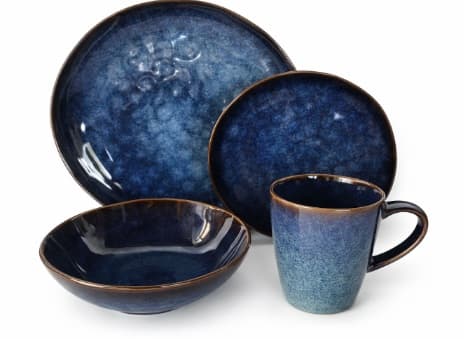 PLATO DE CERÁMICA REDONDO AZUL 11"