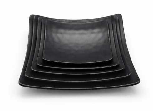PLATO DE MELAMINA NEGRO CUADRADO 15x15x3.3CM/6