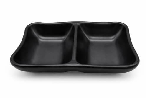 RAMEKIN DE MELAMINA NEGRO DOBLE 13X8.5X2.8CM