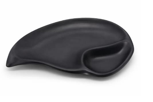 PLATO DE MELAMINA NEGRO HOJA  21.5x14.5x2.6CM/8.5