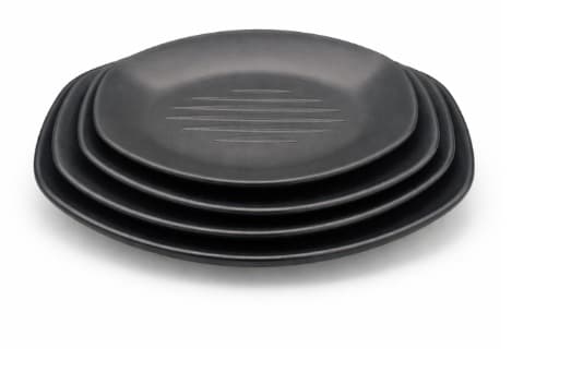 PLATO DE MELAMINA NEGRO OVALADO 28x20x2.2CM/11