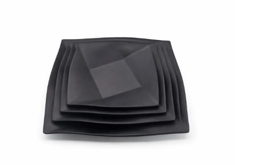 PLATO DE MELAMINA NEGRO CUADRADO 20.2x20.2x3.1CM/8
