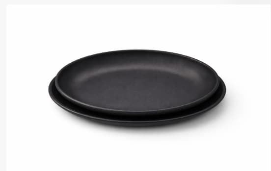 PLATO DE MELAMINA NEGRO OVALADO 36.7x22x4CM/14