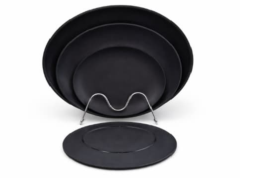 PLATO DE MELAMINA NEGRO OVALADO 28x20x2.2CM/11