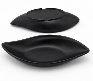 PLATO DE MELAMINA NEGRO 18.5x9.5x3.8CM/7.5