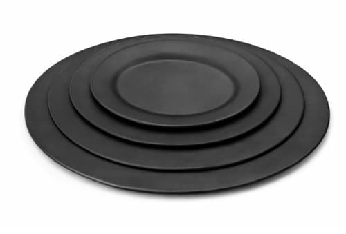 PLATO DE MELAMINA NEGRO OVALADO 30x22x1.5CM/12