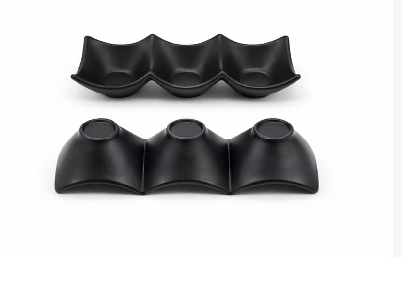 RAMEKIN DE MELAMINA NEGRO TRIPLE 19X6.5X4.2CM