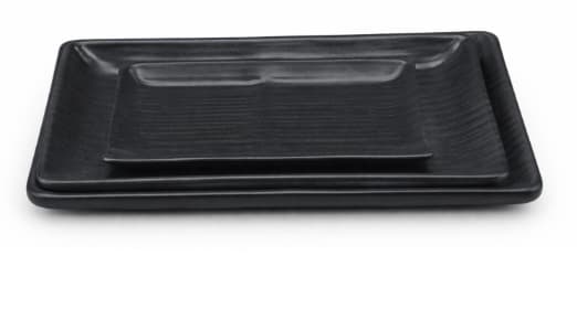 BANDEJA DE MELAMINA NEGRA RECTANGULAR 30.5x14.5x2.2CM/12