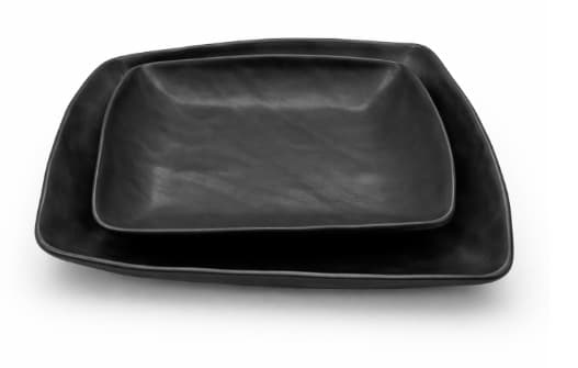 PLATO DE MELAMINA NEGRO CUADRADO 18.5x18x3CM/7.5