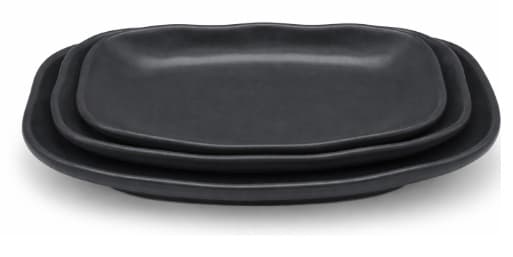 BANDEJA DE MELAMINA NEGRA RECTANGULAR 20.2x12.7x3CM/8