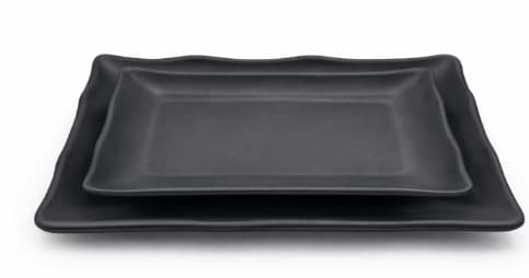 BANDEJA DE MELAMINA NEGRA RECTANGULAR 21x12.8x2.6CM/8.3