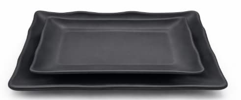 BANDEJA DE MELAMINA NEGRA RECTANGULAR 25.3x17.3x3.1CM/10