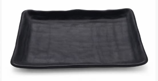 BANDEJA DE MELAMINA NEGRA RECTANGULAR 29.5x17x3CM/11.5