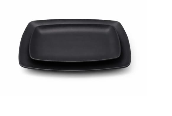 PLATO DE MELAMINA NEGRO RECTANGULAR 31.5x21x3CM/12