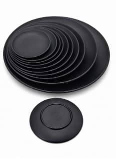 PLATO DE MELAMINA NEGRO REDONDO 41x41x3.3CM/16