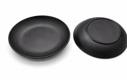 PLATO DE MELAMINA NEGRO REDONDO 24.2X24.2X3.6CM/9.5