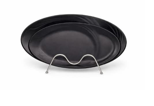 PLATO DE MELAMINA NEGRO OVALADO  30.5x19.7x2.1CM/12
